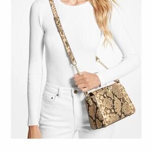 MICHAEL KORS Karli  Snake Embossed Leather Crossbody Replacement Strap